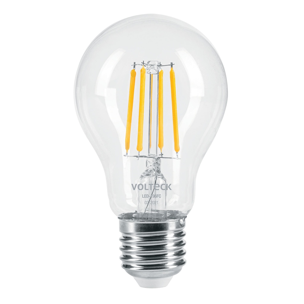 LED-196FC | Lámpara LED tipo A19 6 W con filamento luz cálida, blíster