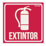 LIN-08 | Letrero de señalización 'EXTINTOR', 19 x 19 cm, Truper