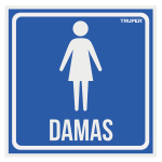 LIN-10 | Letrero de señalización 'DAMAS', 19 x 19 cm, Truper