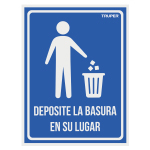 LIN-12 | Letrero señalización'DEPOSITE LA BASURA EN SU LUGAR',21x28cm