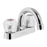 M-050A | Mezcladora 4' para lavabo, cuello curvo, manerales acrílico