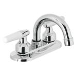 M-050I | Mezcladora 4' para lavabo, cuello curvo, manerales cono
