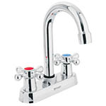 M-060E | Mezcladora 4' para lavabo, cuello bar, manerales cruceta