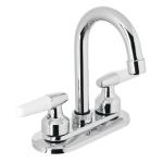 M-060I | Mezcladora 4' para lavabo, cuello bar, manerales cono