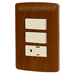PA-APCO-I2M | Placa armada contacto 2 interruptores,madera, línea Italiana