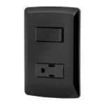 PA-APCO-IN | Placa armada contacto e interruptor, negro, línea Italiana