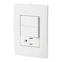 PA-APCO-O2B | Placa armada contacto y 2 interruptores, línea Oslo, blanco