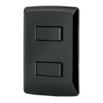 PA-APDO-EIN | Placa armada 1 interruptor 1 escalera, negro, línea Italiana