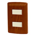 PA-APDO-IM | Placa armada 2 interruptores sencillos,madera,línea Italiana