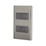 PA-APDO1-LA | Placa armada acero inox con 2 interruptores 1 módulo, Lisboa