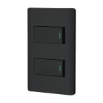 PA-APDO1-LN | Placa armada negra con 2 interruptores 1 módulo, Lisboa