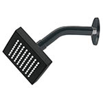 R-403M | Regadera cuadrada ABS 4' acabado negro mate con brazo, Foset