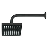 R-404M | Regadera cuadrada ABS 6' acabado negro mate con brazo, Foset