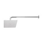 R-415 | Regadera cuadrada 8', acero inox, con brazo, cromo, Túbig