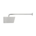 R-415N | Regadera cuadrada 8', acero inox, con brazo, satín, Túbig