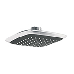 R-510S | Regadera cuadrada plato ancho 6' gris-cromo, sin brazo, Aero