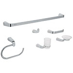 RIA-7000 | Juego de 6 accesorios para baño acabado cromo, Riviera