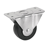 RO-114 | Rodaja hule 3', placa fija con balero, carga 110 kg, Fiero