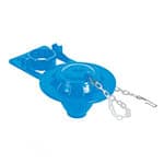 SA-006 | Sapo de 2' de PVC para WC, azul, con cadena plástica, Foset