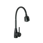 TBF-87M | Monomando para fregadero con cuello flexible, negro, Tubig