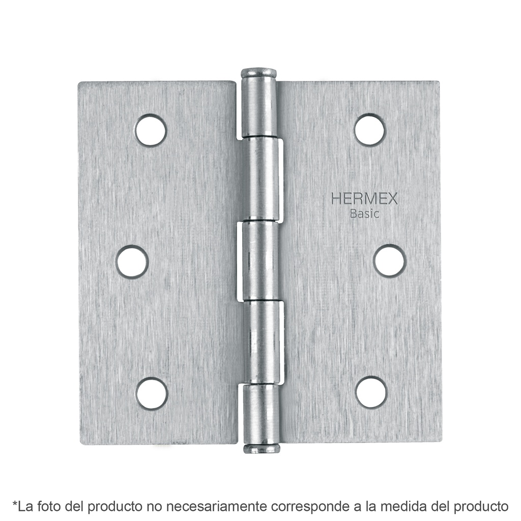 BC-203PP | Bisagra cuadrada 2', cromo mate, cabeza plana, Basic