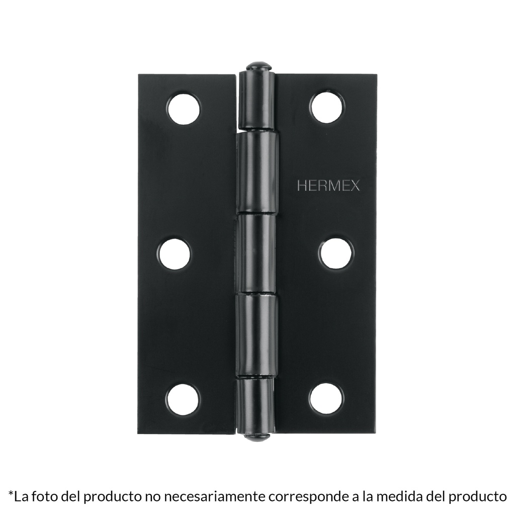 BC-206P | Bisagra cuadrada 2' acero negro, cabeza plana, Hermex