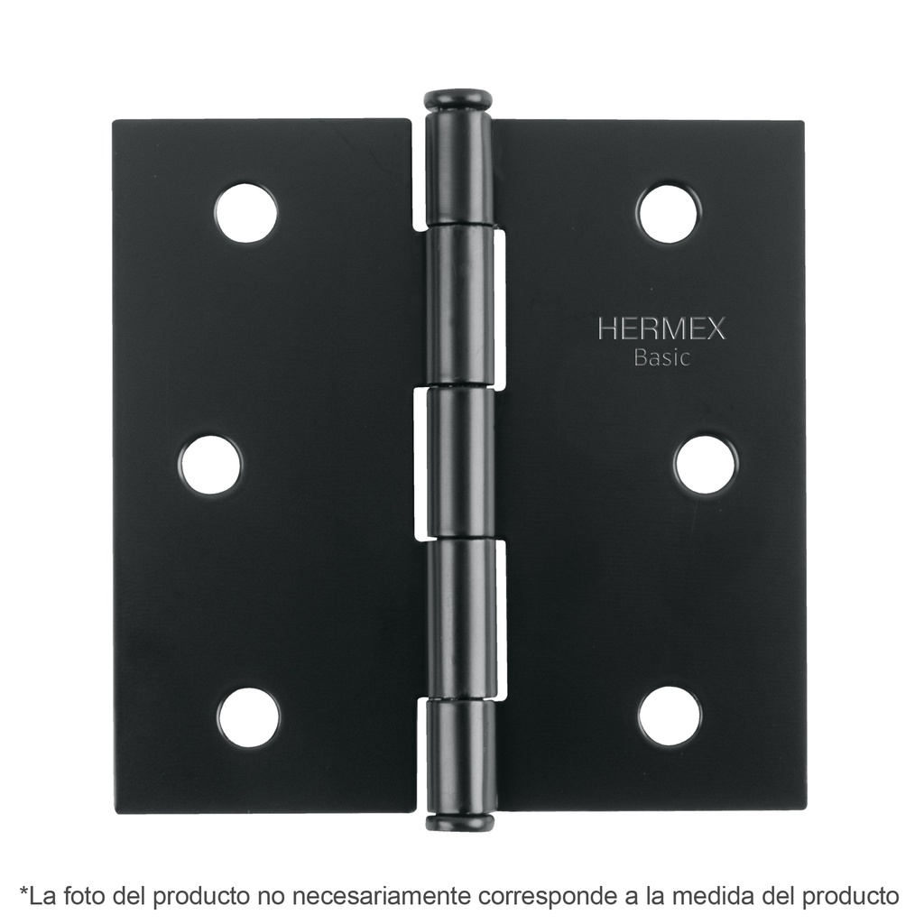 BC-256PP | Bisagra cuadrada 2-1/2', negro mate, cabeza plana, Basic