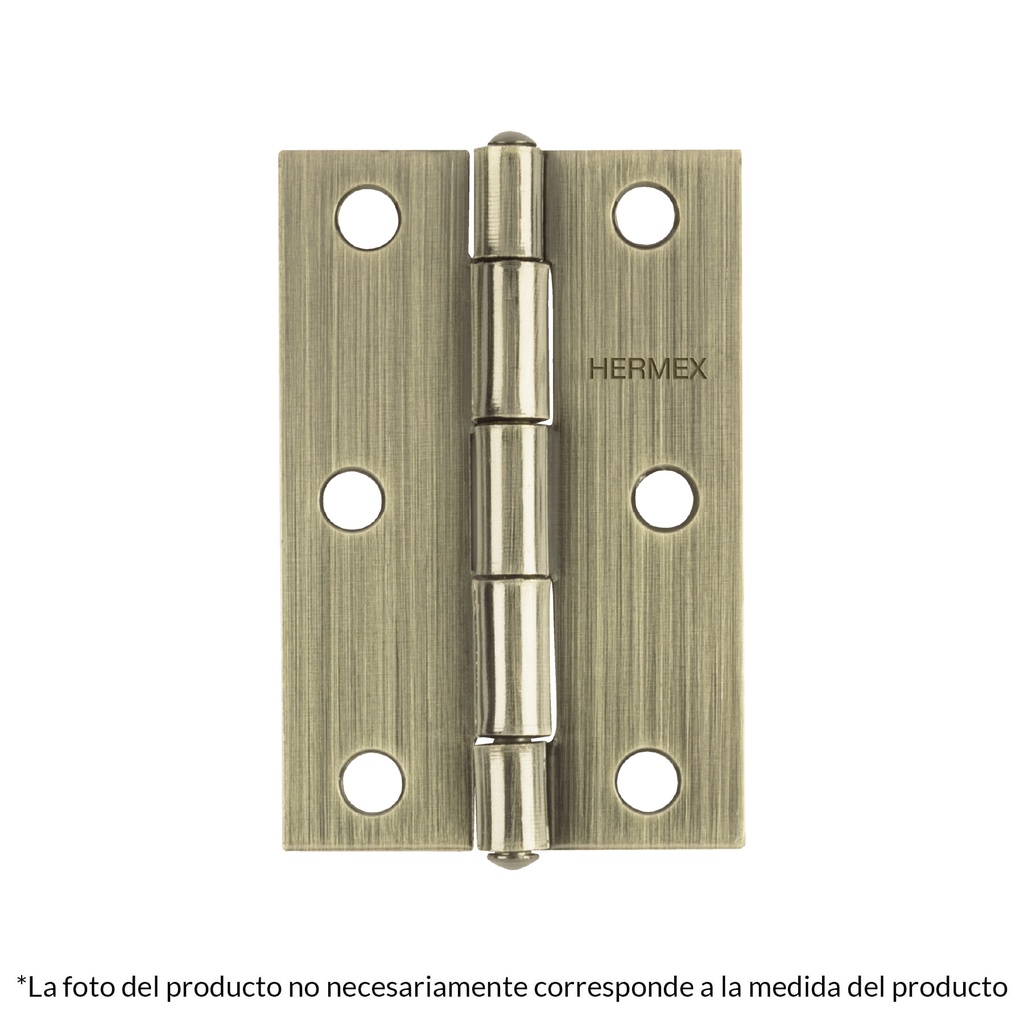 BR-152 | Bisagra rectangular 1-1/2' latón antiguo, Hermex
