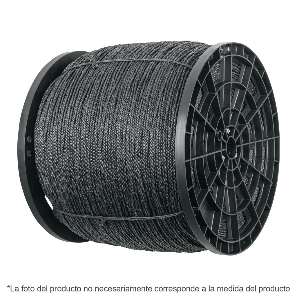 CUE-06NK | Kilo de cuerda negra de polipropileno 6 mm, carrete 20kg