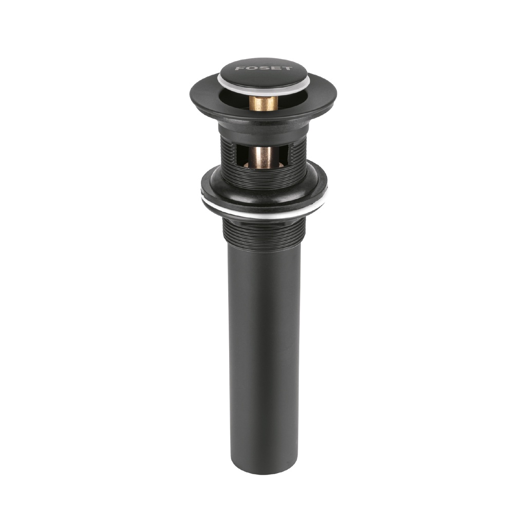 CE-206M | Contra p/lavabo, 1-1/4', con rebosadero, push, latón, negro