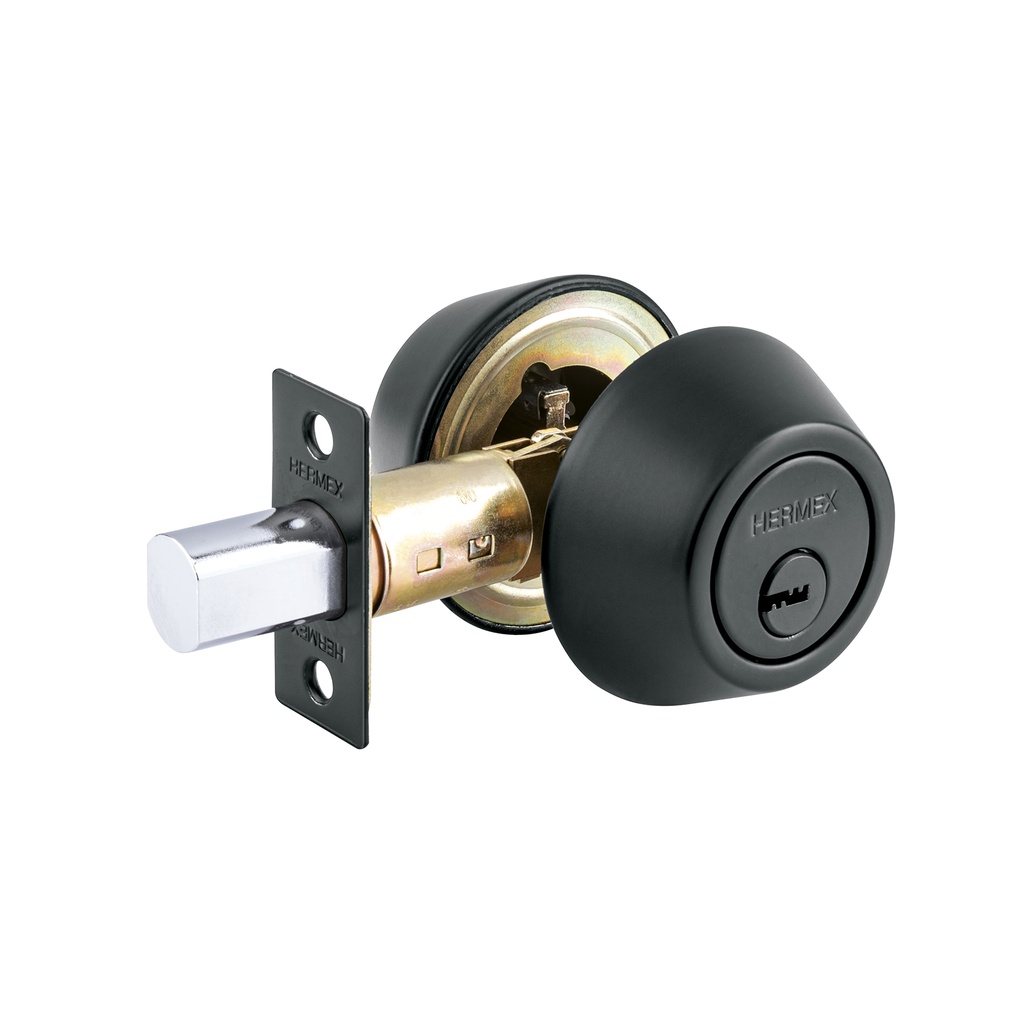 CERO-62 | Cerrojo llave-llave negro, llave de puntos, Hermex