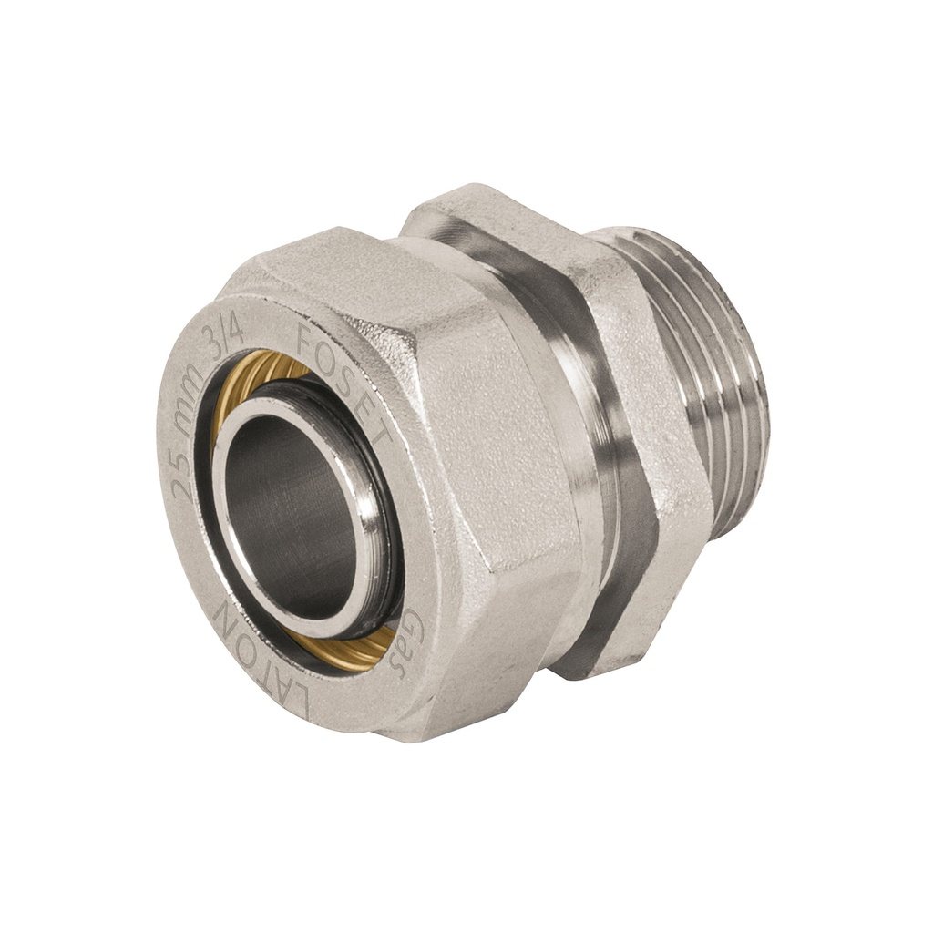 PPG-34NM | Conector para PEALPE, 3/4', con rosca macho, Foset