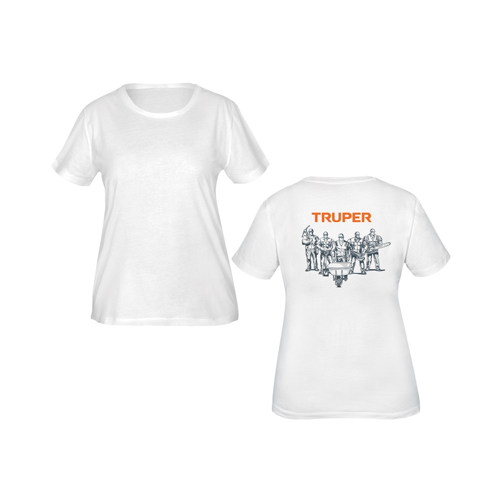 CAM-BLA-28D | Playera cuello redondo para mujer, blanca, M, Truper