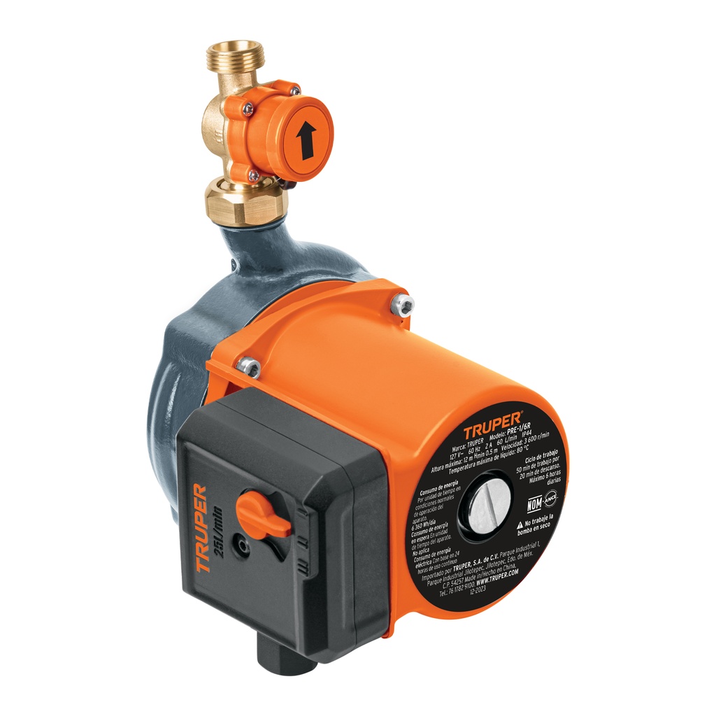 PRE-1/6R | Bomba presurizadora 1/6 HP, con sensor regulable, Truper