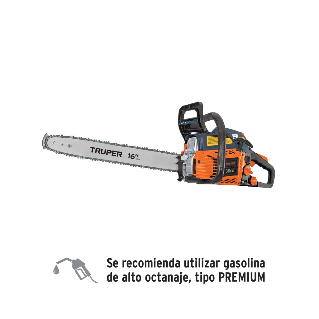 MOT-3816 | Motosierra 38 cc a gasolina con barra de 16', Truper