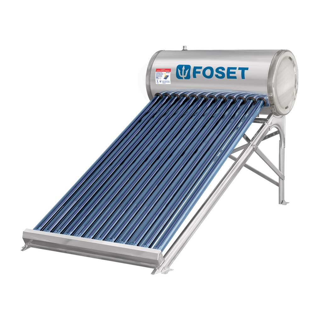 CALE-12S | Calentador solar de agua, 12 tubos, 150L, 4 personas, Foset