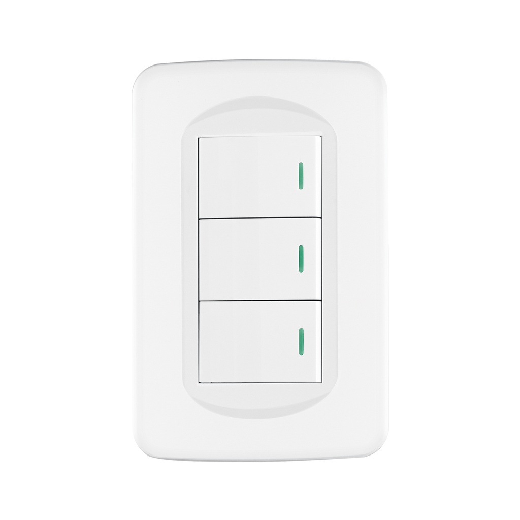 PA-APTR-TB | Placa armada 3 interruptores 1 módulo, Toledo, Basic