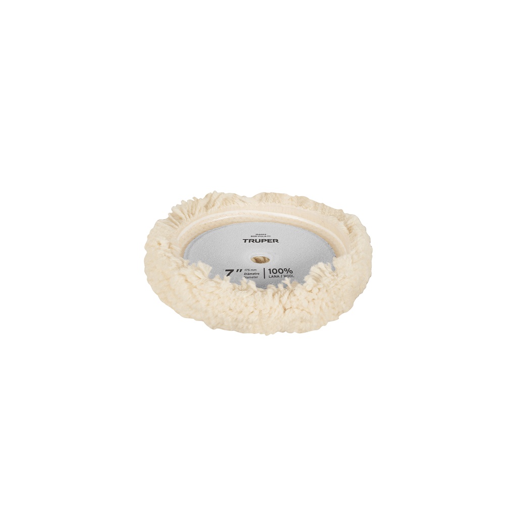 BOR-PULA-8T | Borla p/pulir de lana trenzada de 8' hook and loop, TRUPER