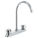 AQF-93 |  Mezcladora inox 8' p/fregadero, manerales hexagonal, Aqua