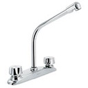 AQF-94 |  Mezcladora inox 8' p/fregadero, cuello cobra, hex Aqua