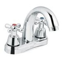 AQM-51 | Mezcladora cromo 4' para lavabo, nariz curva, cruceta, Aqua