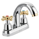 AQM-51G | Mezcladora cromo-oro 4' p/lavabo, nariz curva, cruceta,Foset