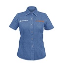 CAM-MEZ-DCM | Camisa de mezclilla para dama, manga corta talla M, Truper