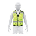 CHS-800V-M | Chaleco seguridad reforzado verde con bolsas, M, Expert