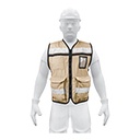 CHS-900B | Chaleco brigadista con cintas reflejantes, color beige