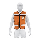 CHS-900N | Chaleco brigadista con cintas reflejantes, color naranja
