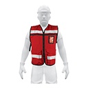 CHS-900R | Chaleco brigadista con cintas reflejantes, color rojo