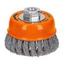 CT-610 | Carda copa 4' alambre trenzado fino, eje 5/8'-11, Truper