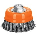 CT-610MX | Carda copa 4' alambre trenzado grueso, eje M14, Truper