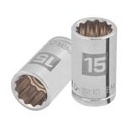 D-1215-EM | Dado de 15 mm, 12 puntas, cuadro 1/2', Truper